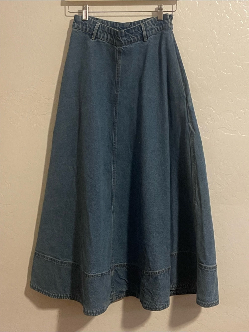 let me be anthropologie Maxi Denim Skirt Size S NWT